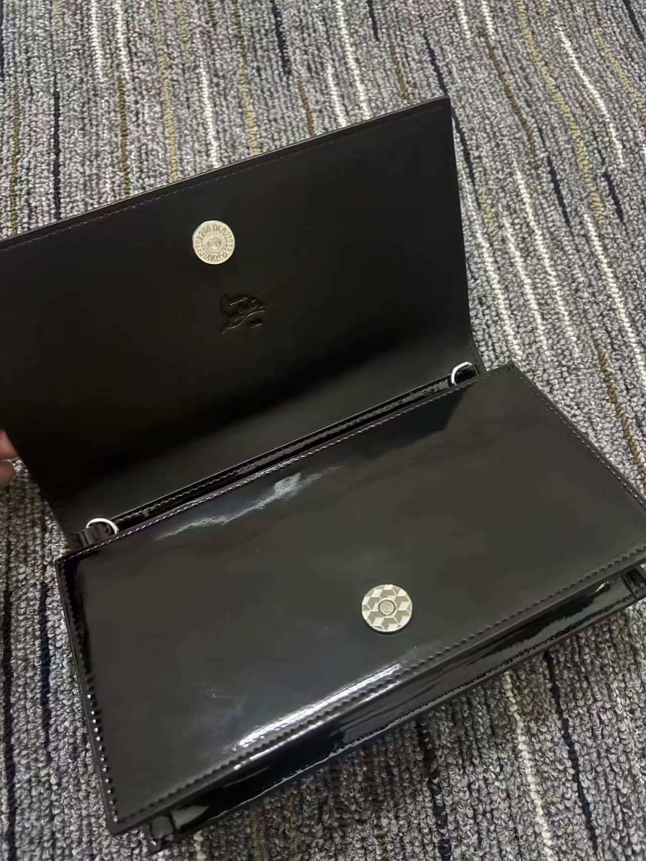 Christian Louboutin Bettina Clutch Patent Calf Leather Black High