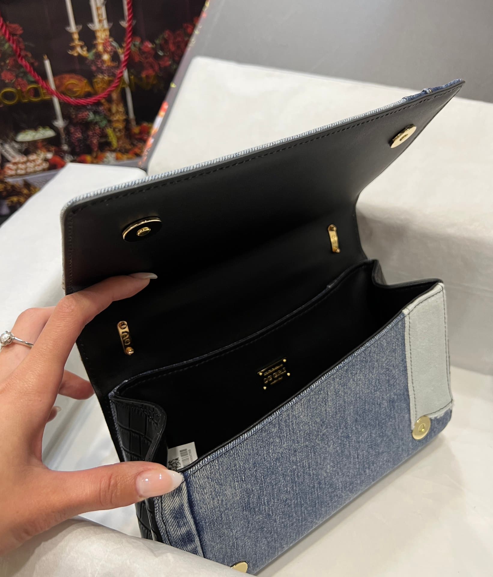 Dolce & Gabbana Denim DG Girls shoulder bag in blue high