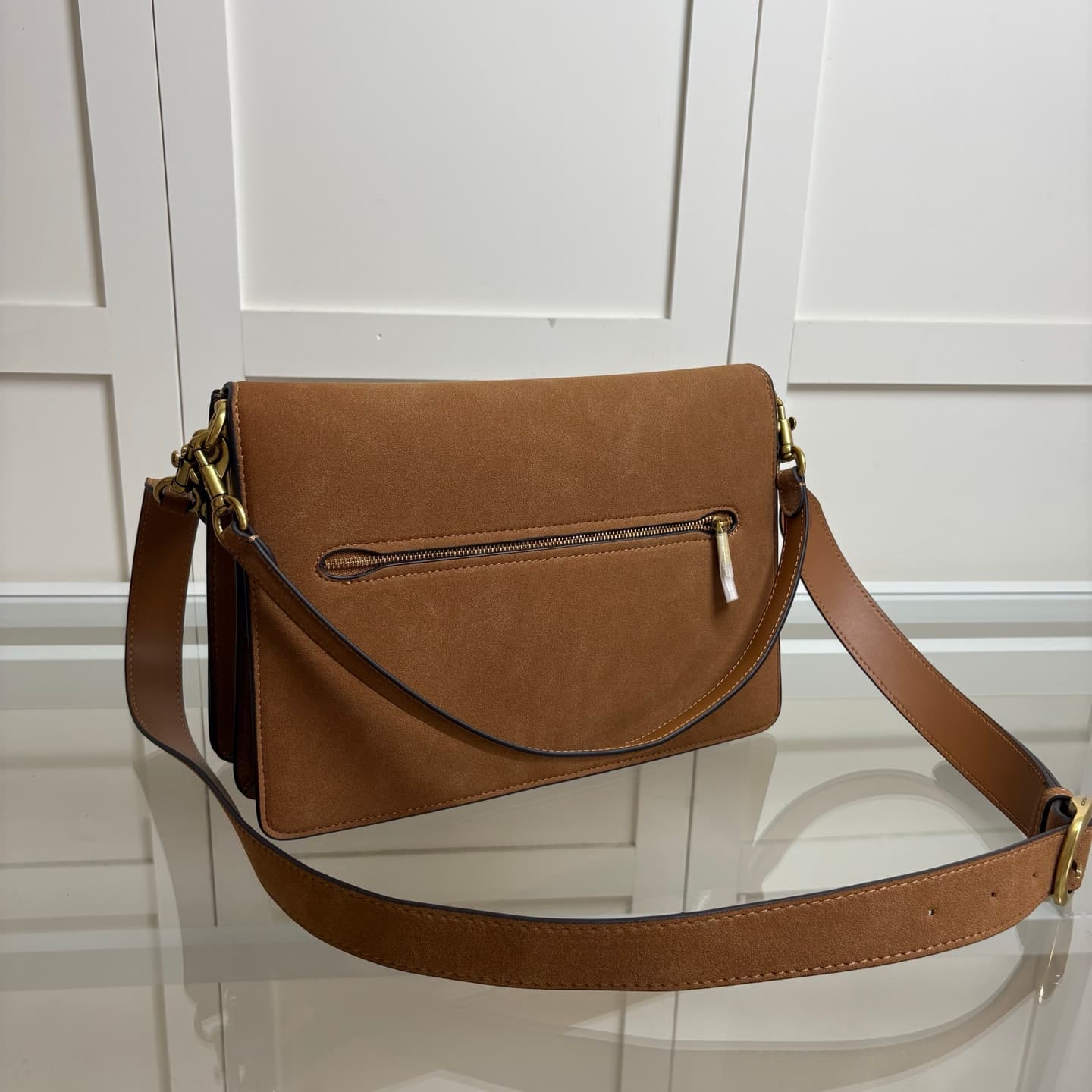 Coach Medium Chain Tabby Shoulder Bag  Brown Suede High