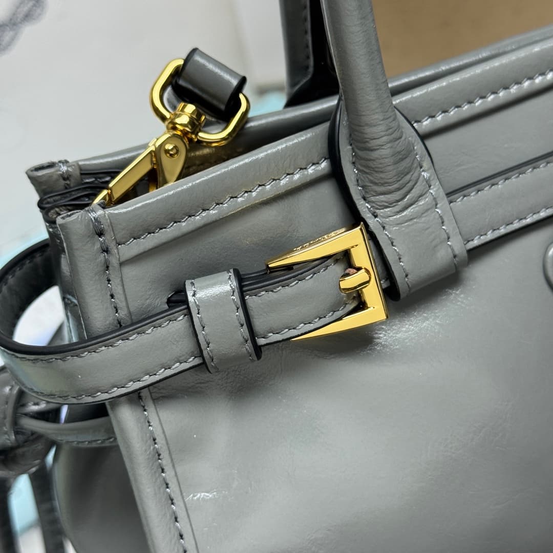 Prada Bonnie leather mini handbag Calfskin leather 1BA486 Grey High