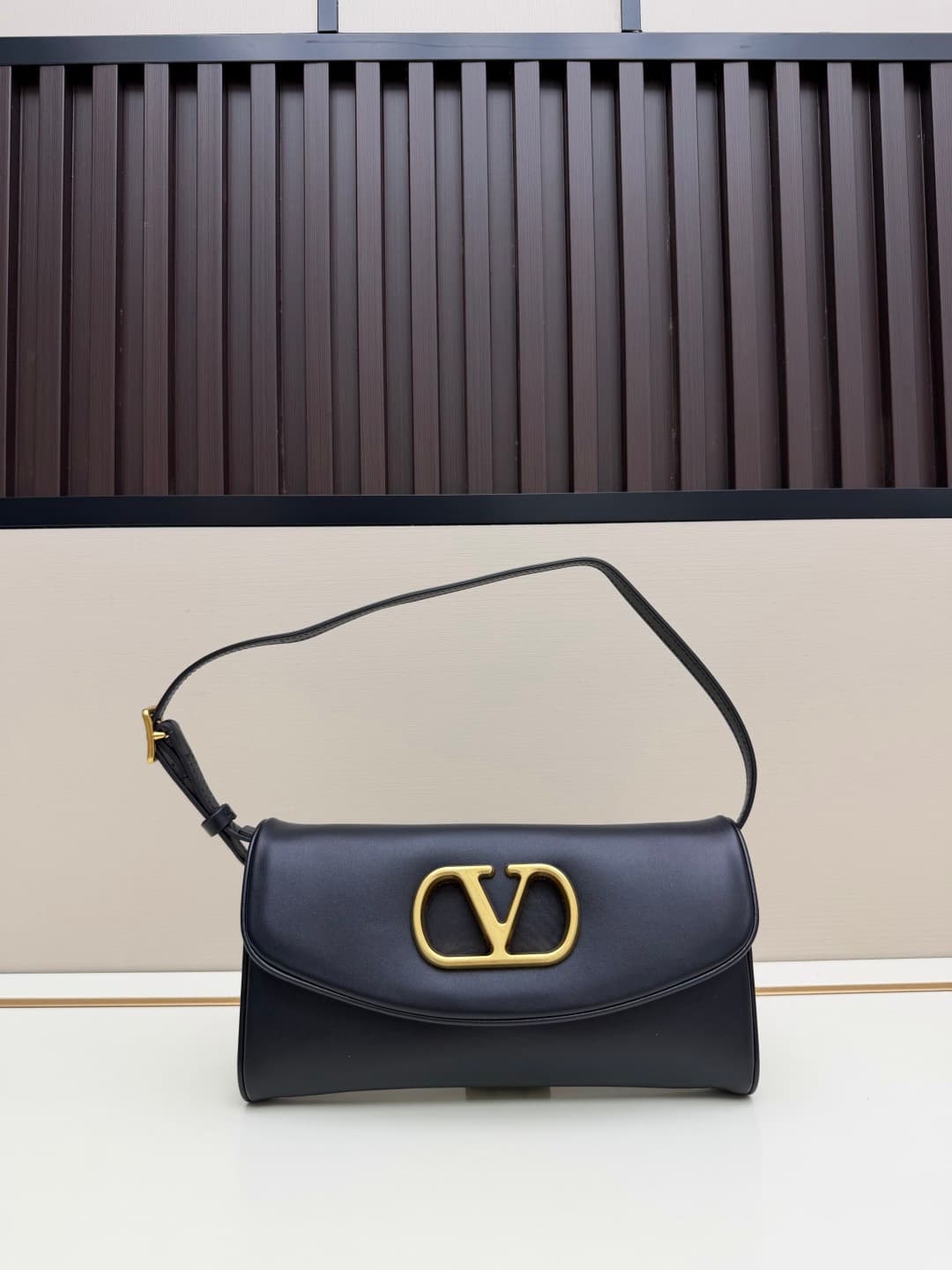 Valentino Garavani Devain Small Nappa Shoulder Bag Black High