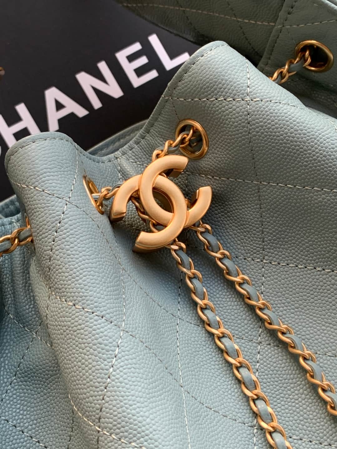 Chanel 25 Medium Hobo Medium handbag AS5311 Grained Calfskin & Gold-tone Metal Blue A