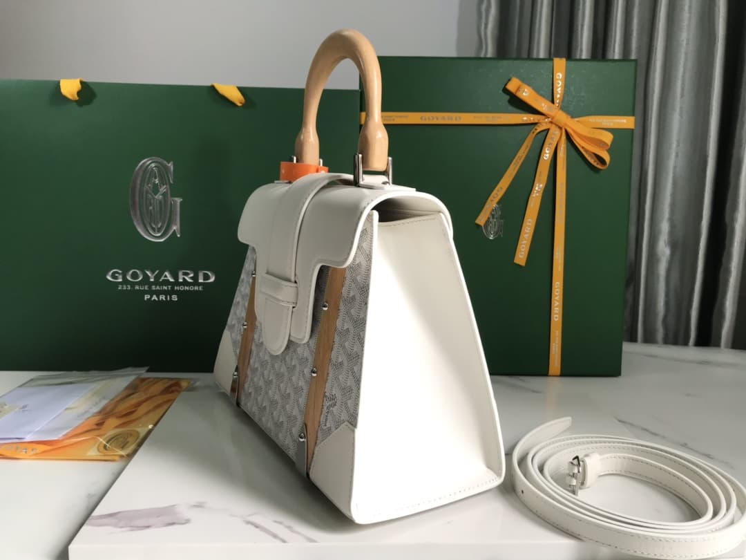 Saïgon PM Bag Goyardine Canvas & Clamecy Cowhide White High