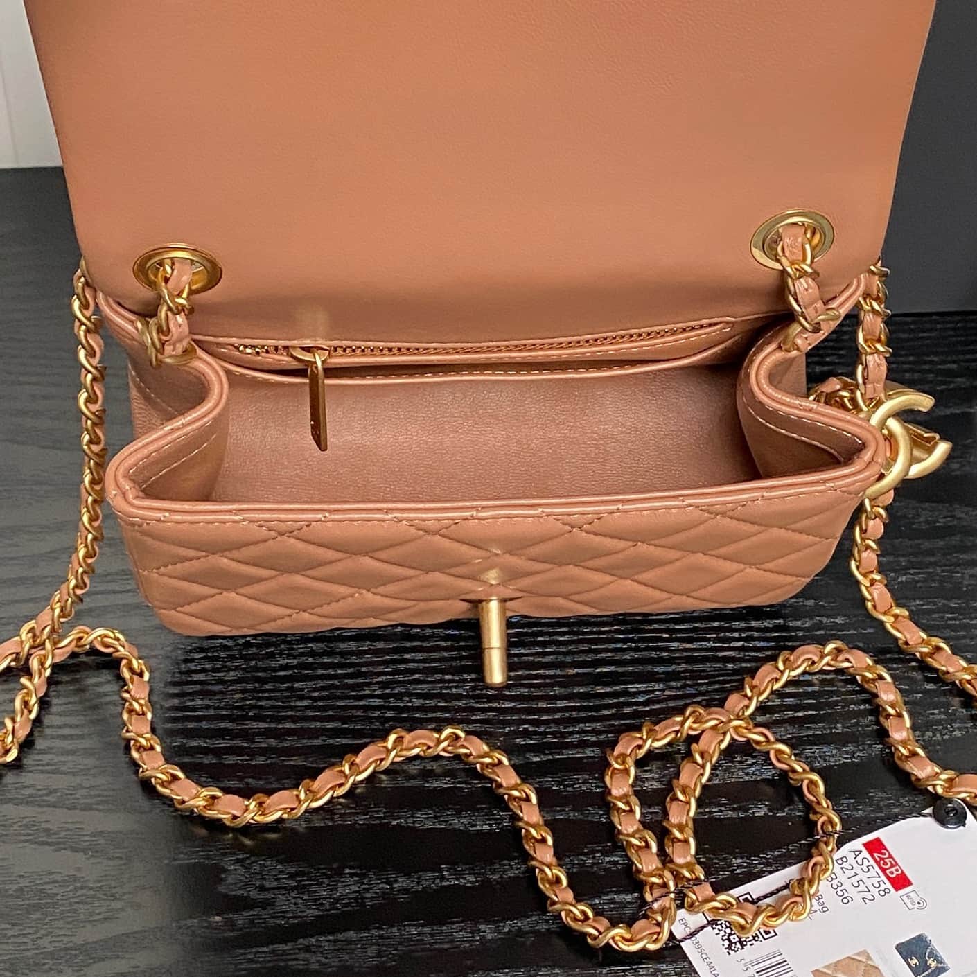 Chanel Mini Classic Flap Bag Lambskin & Gold-Tone Metal AS5758 Tan High