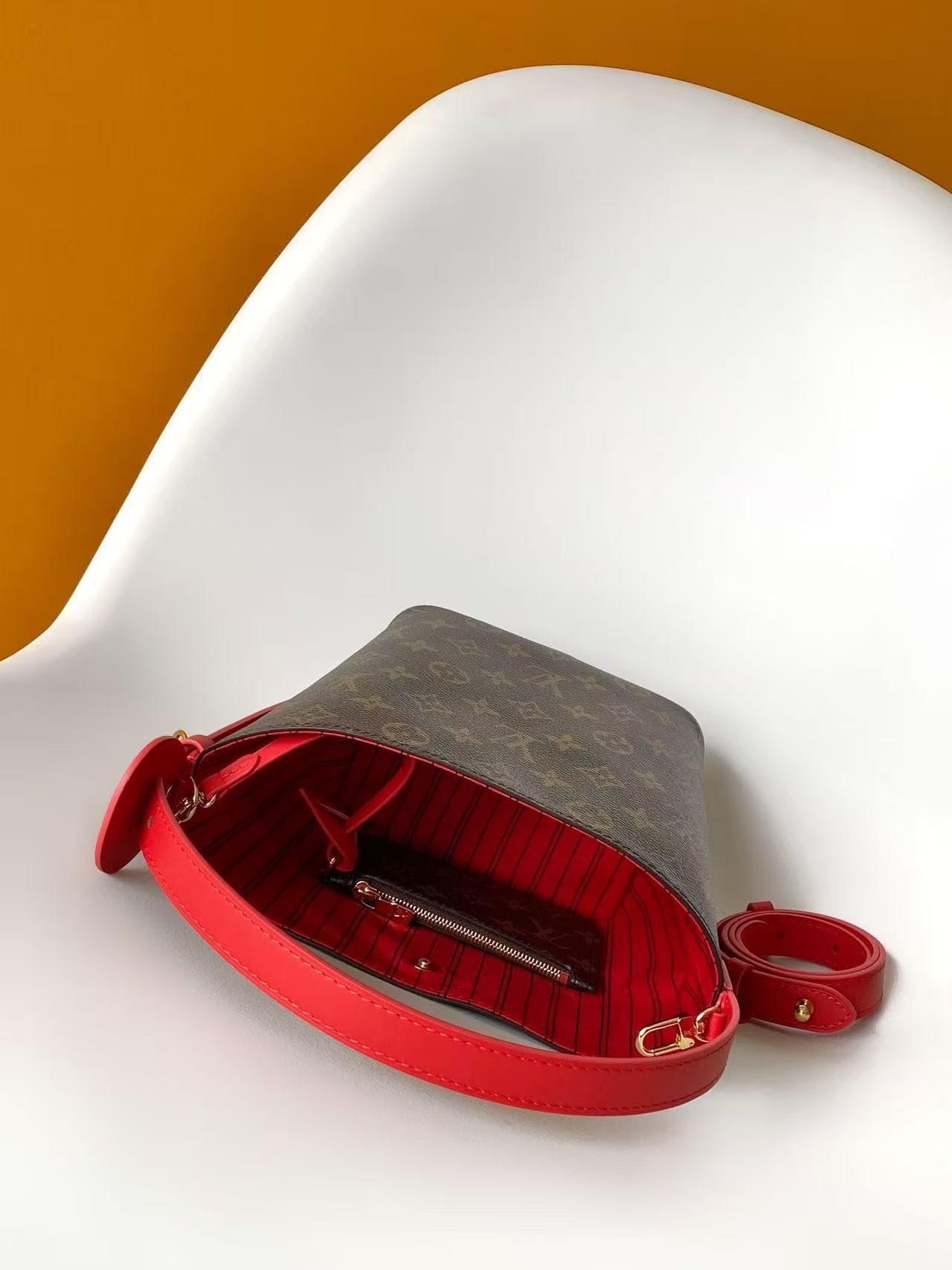 Louis Vuitton All In BB Monogram/Sari Red Coated canvas M28317 High