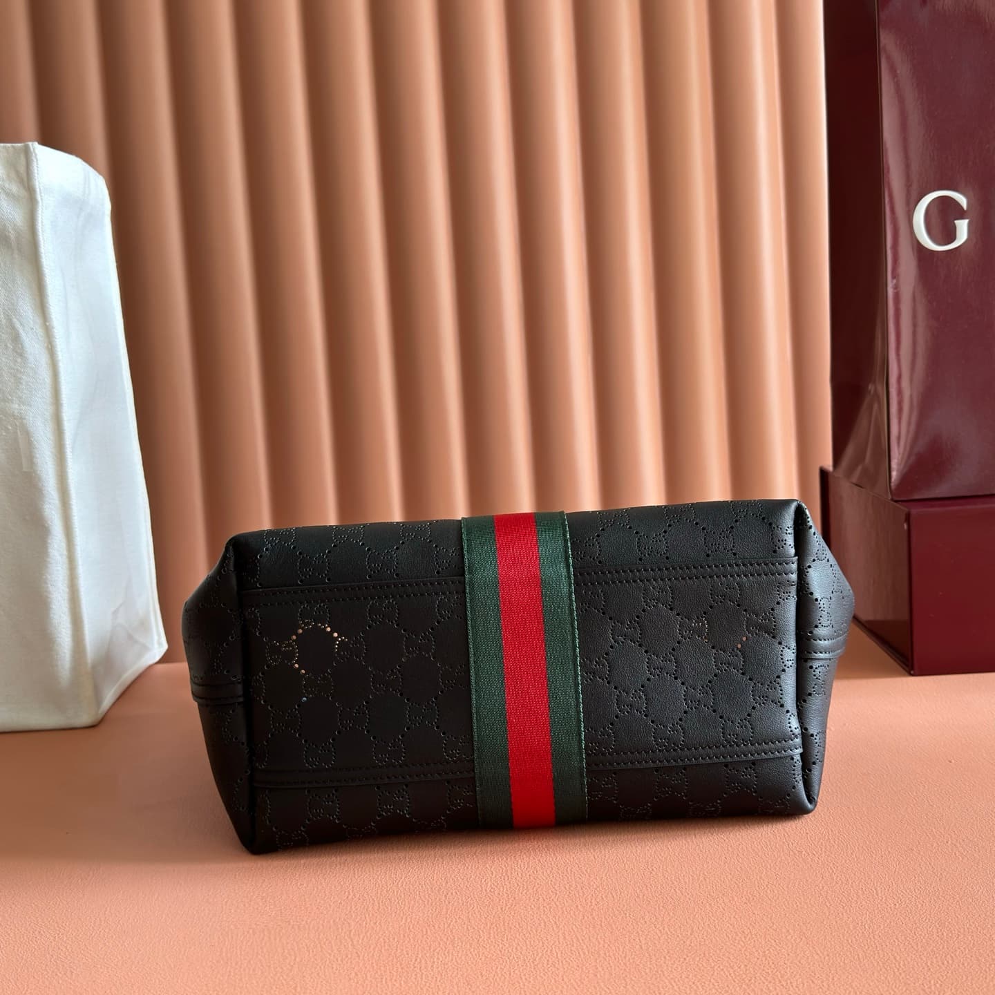 Gucci Giglio small tote bag black GG leather 860845 High