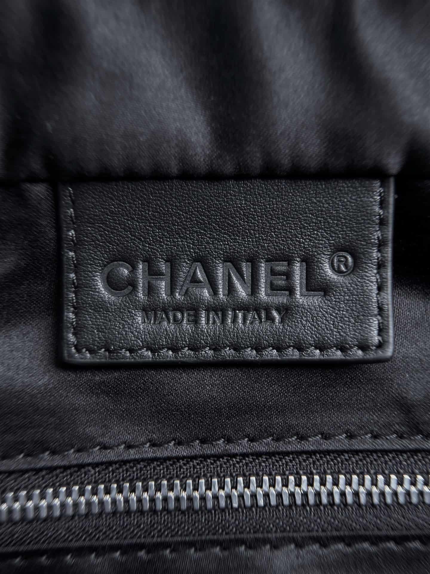 Chanel Large Zipped Pouch Canvas Calfskin & Silver-Tone Metal AP5267 Light Blue A
