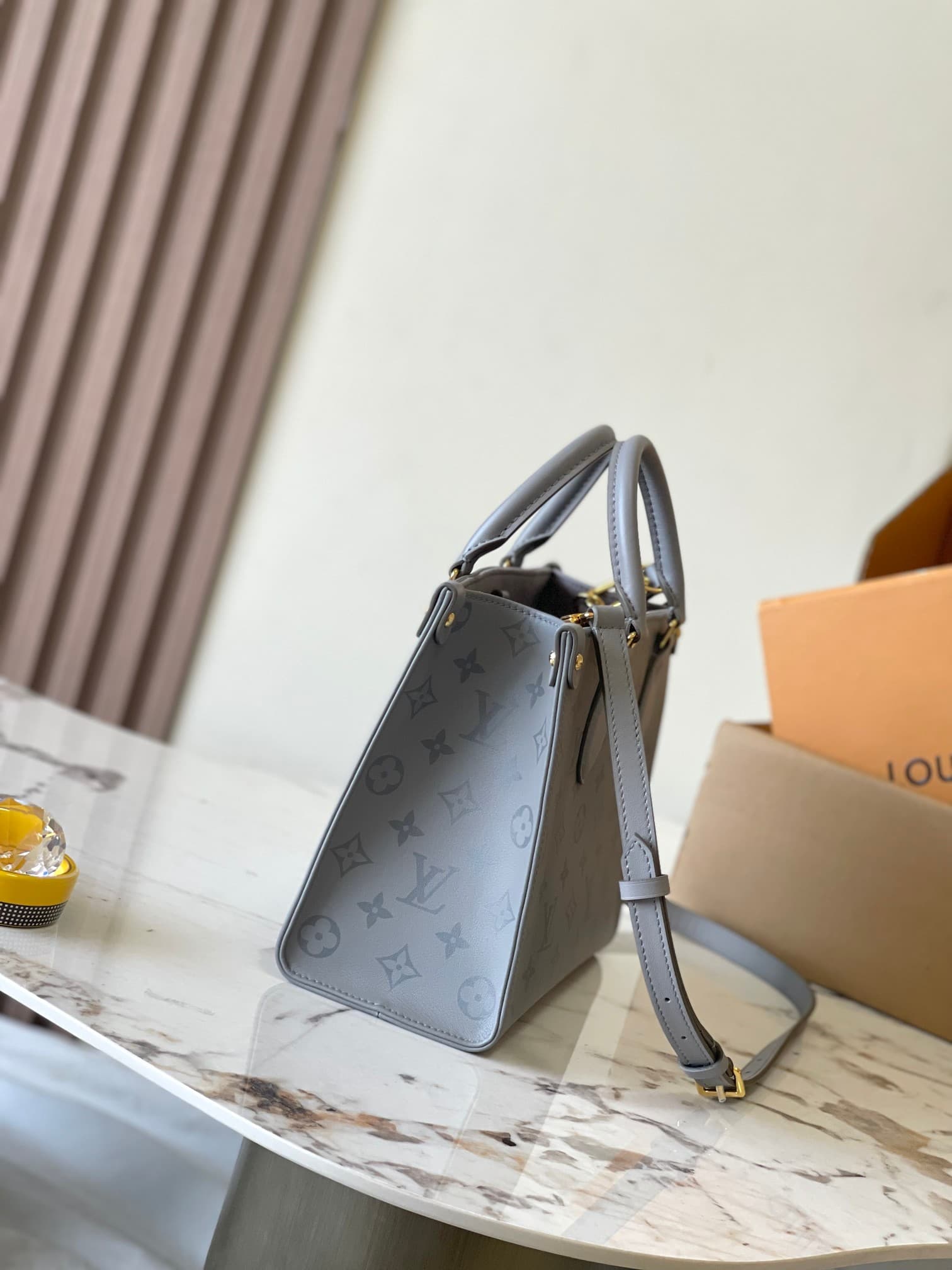 Louis Vuitton OnTheGo PM Trianon Gray Calfskin leather M12465 TOP