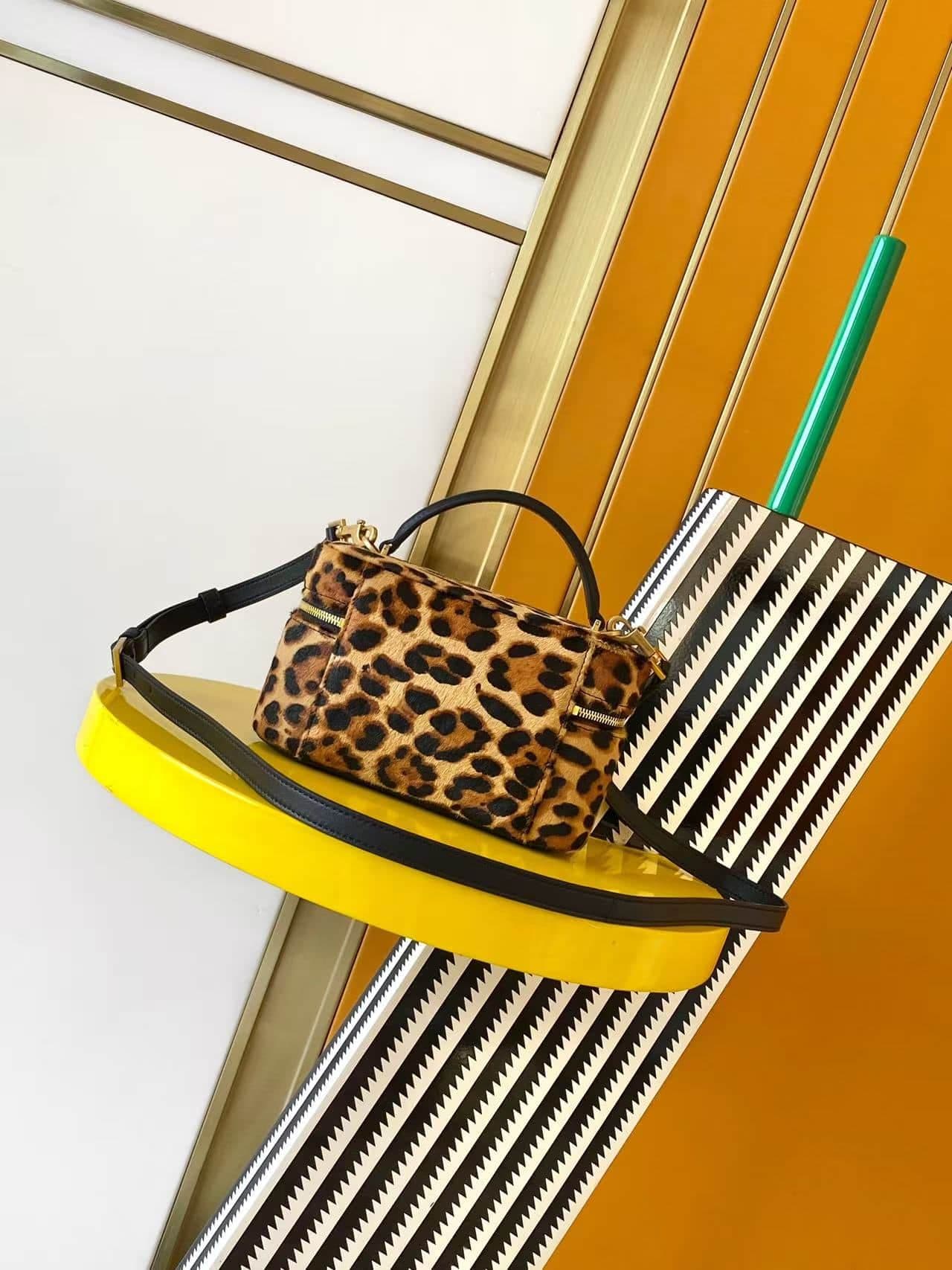 GABY VANITY BAG In Leopard-Print Lambskin Hair High