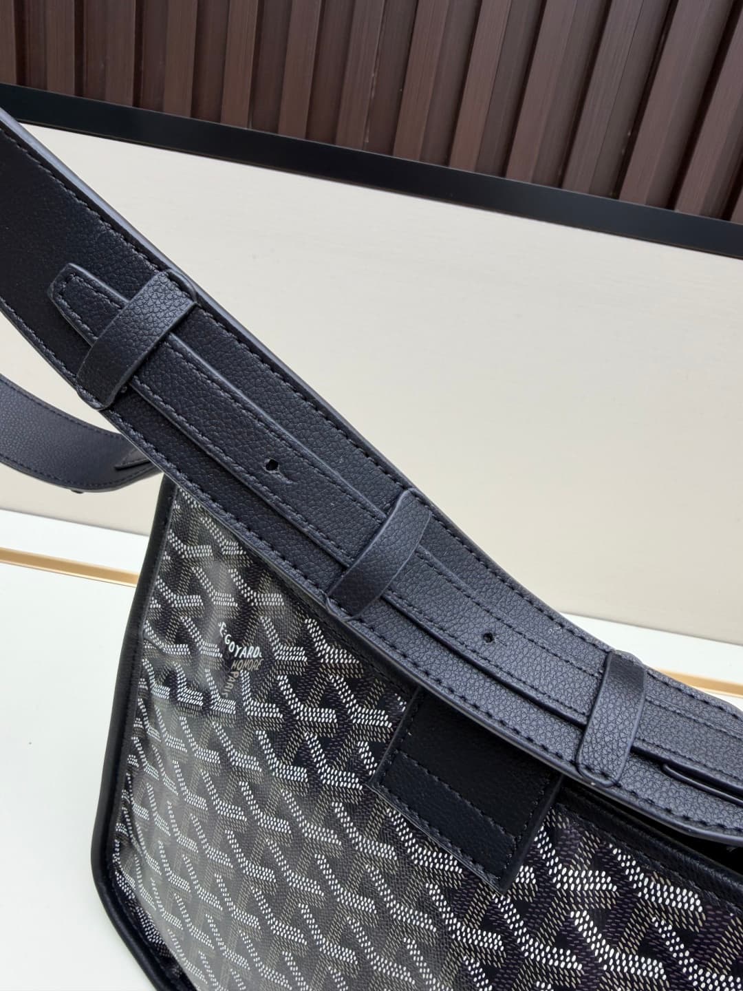 Goyard Musette PM bag in black Goyardine canvas Mid