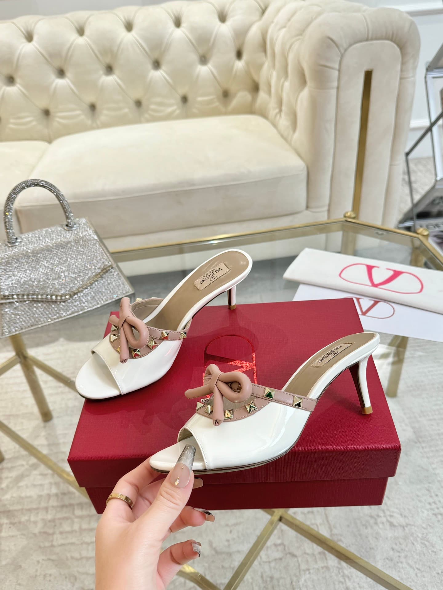 Valentino Garavani Rockstud patent leather mule Shoes Women