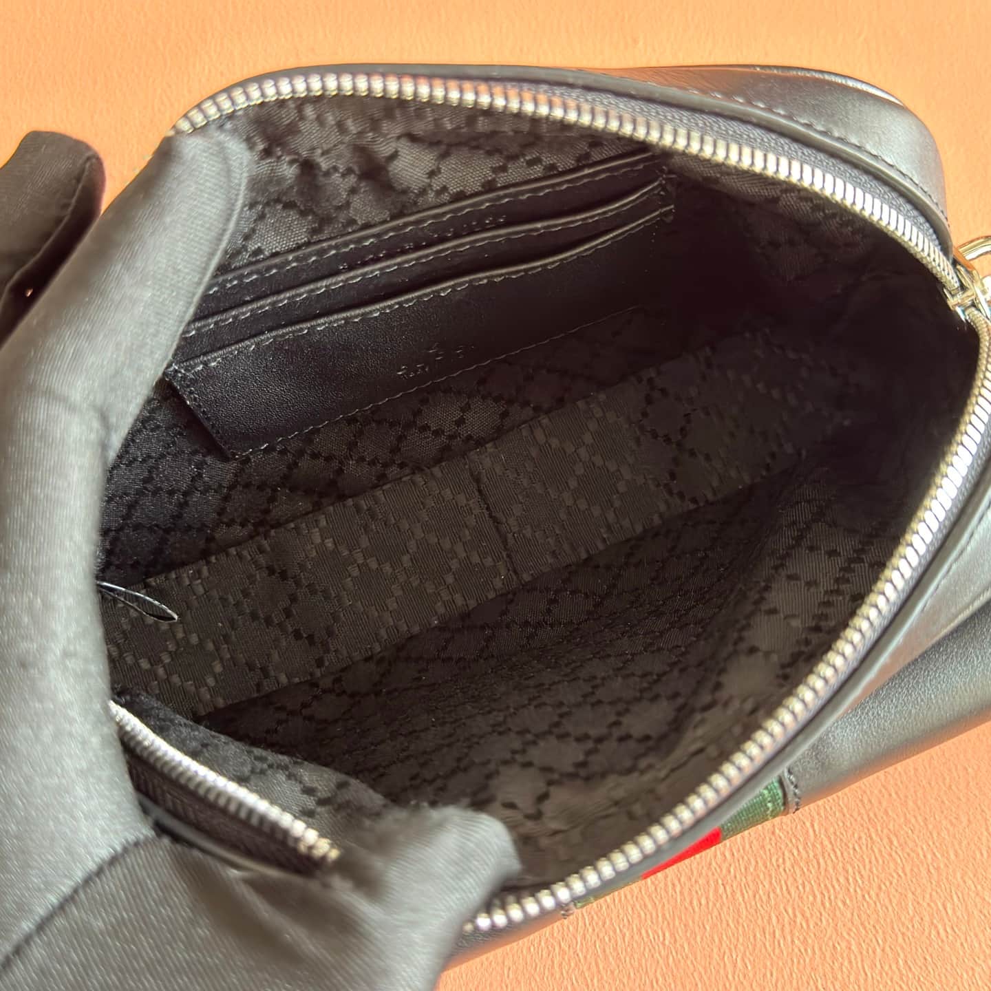 Gucci Web Trademark mini bag Black soft leather ‎867268 High