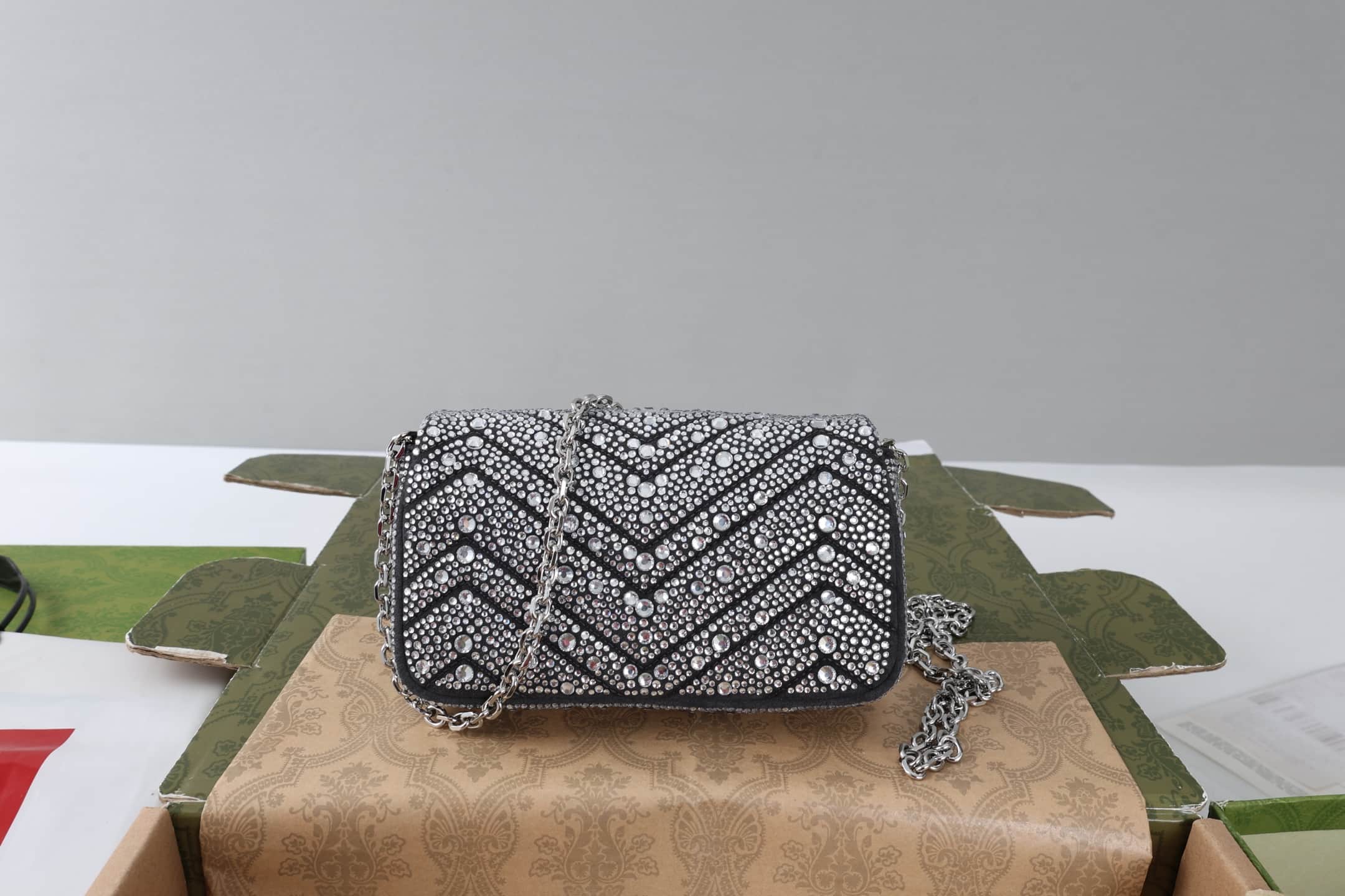 Gucci GG Marmont Mini shoulder bag in crystals 841290 High