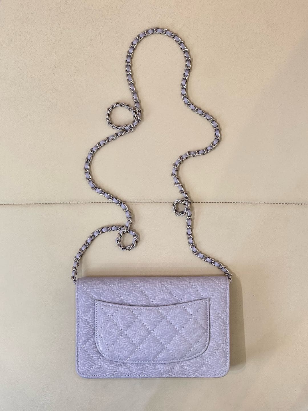 Chanel Wallet on Chain Grained Calfskin& Sliver-tone Metal AP0250 Purple TOP