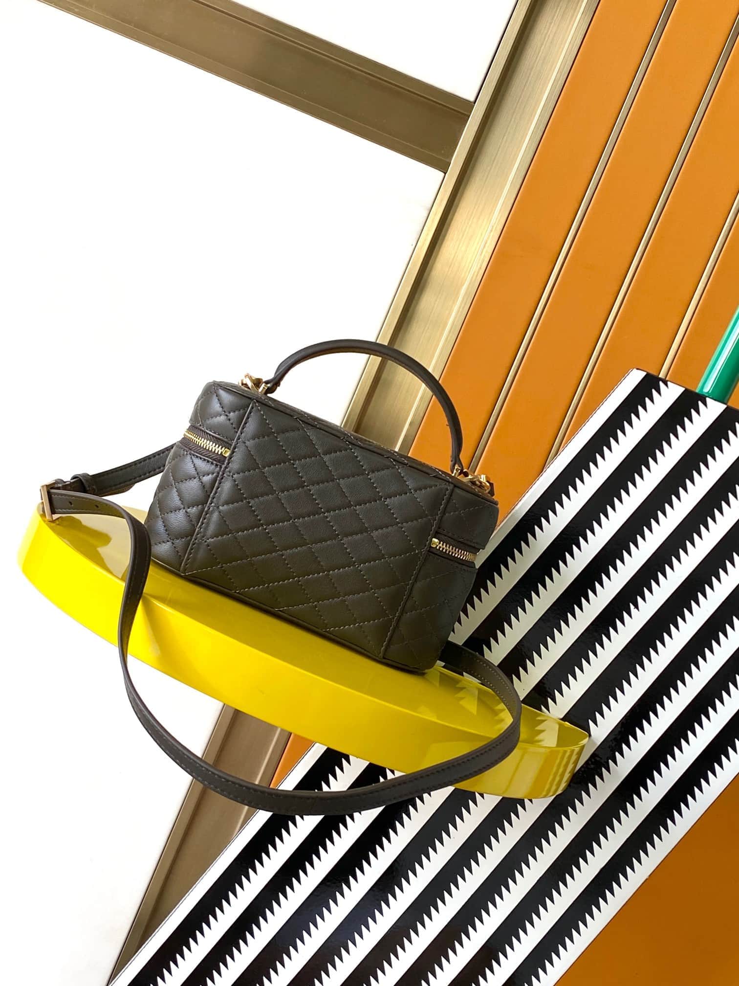 GABY VANITY BAG LAMBSKIN Dark Green High