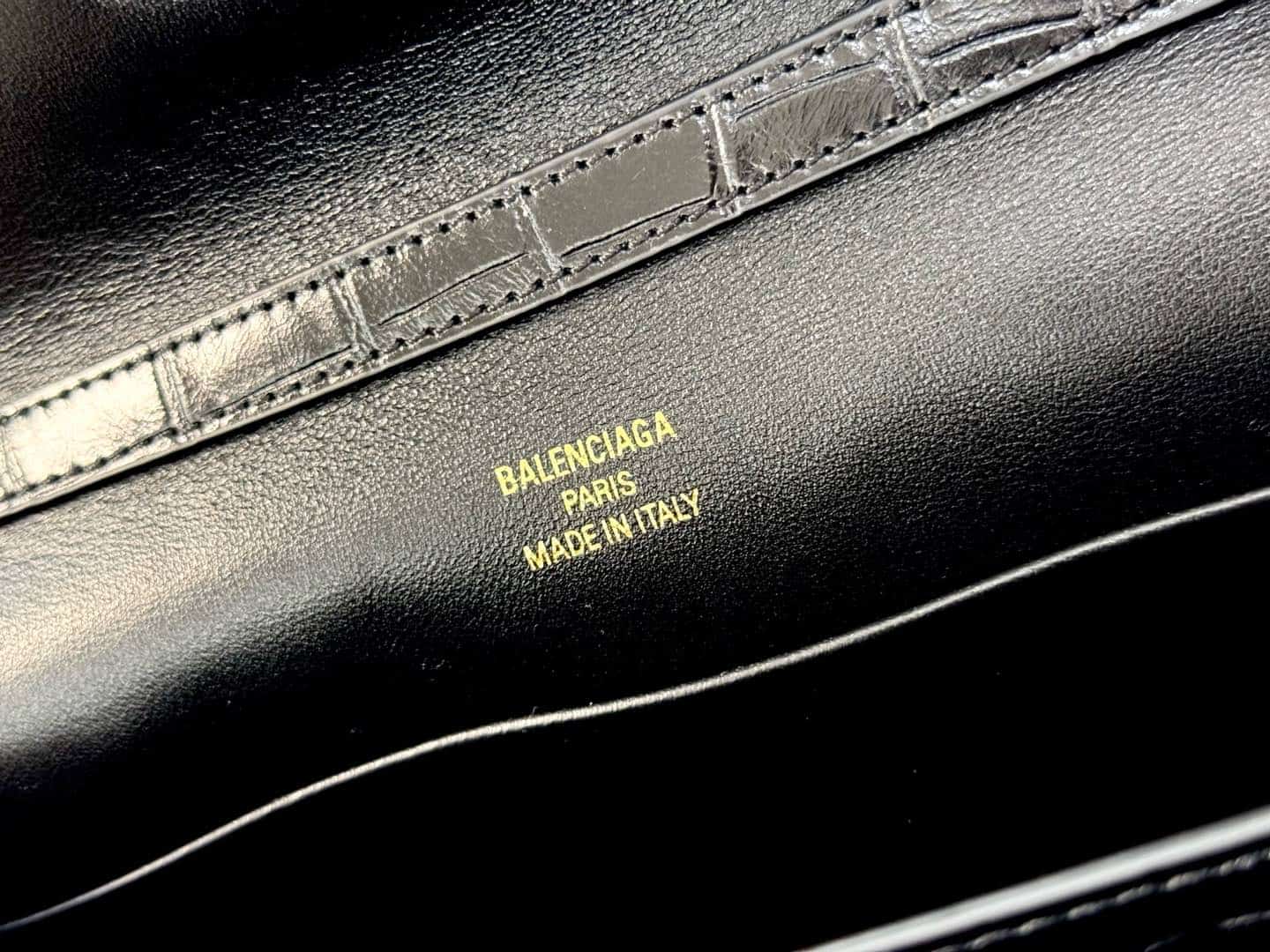 Balenciaga Rodeo Medium Bag in Black Crocodile Embossed Calfskin With Gold-Tone Metal TOP