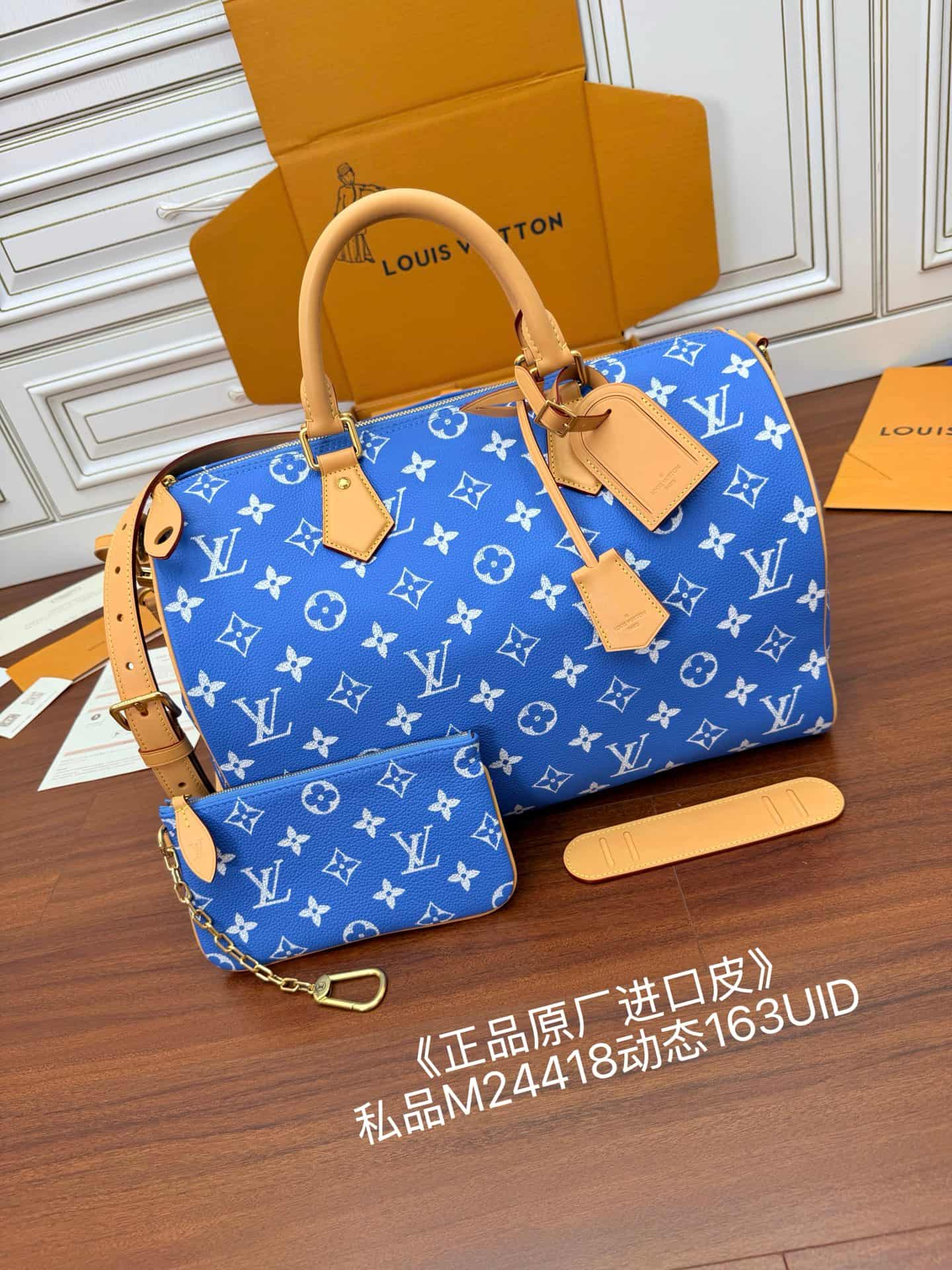 Louis Vuitton Speedy P9 Bandoulière 40 Blue Soft calfskin M24418 TOP