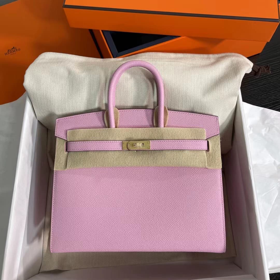 Hermes Birkin Sellier Bag 25/30cm Epsom Leather WAX Mauve Sylvestre High