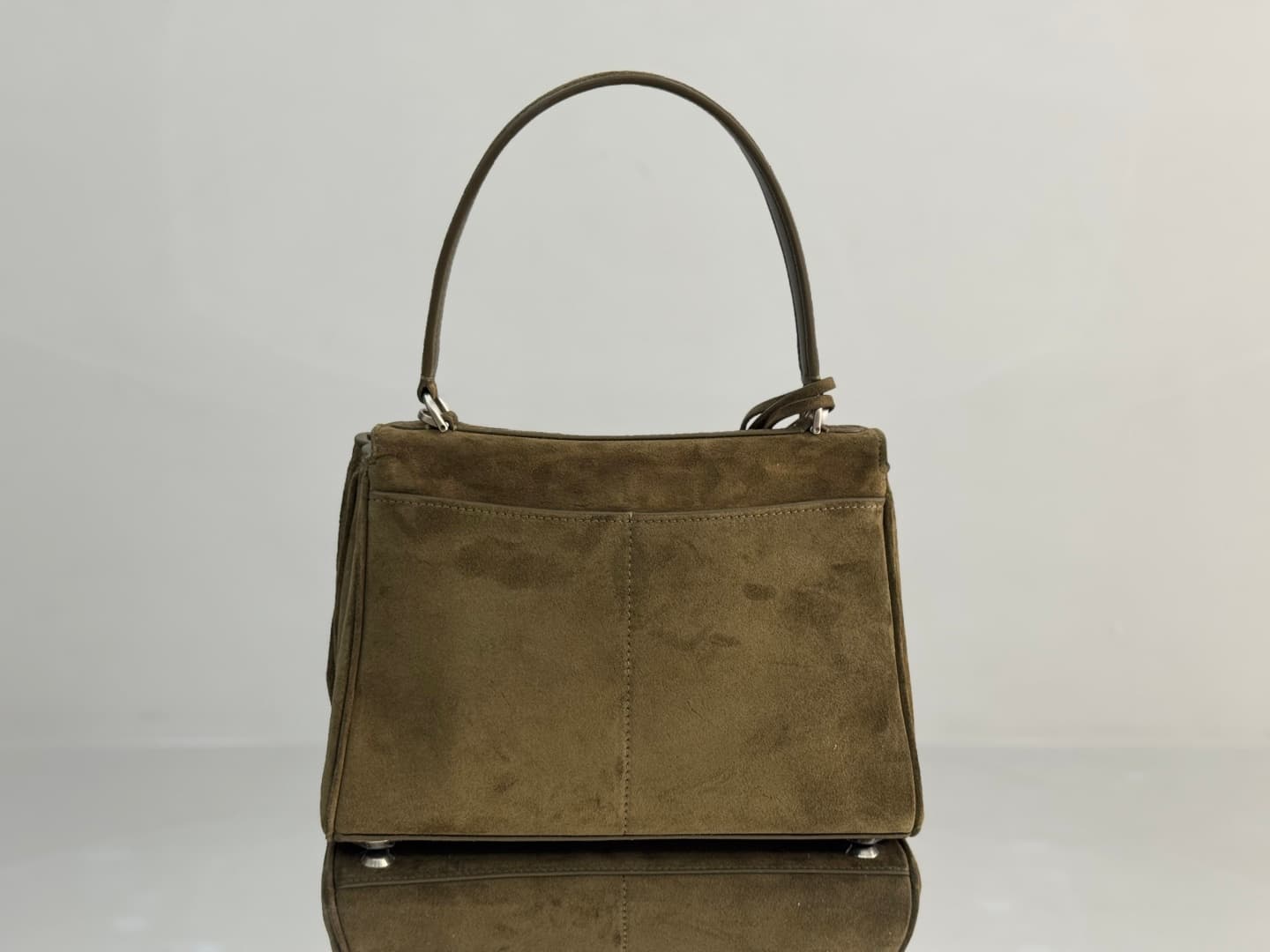 Balenciaga Rodeo Small Bag in Khaki Waxed Suede Calfskin With Silver-Tone Metal TOP