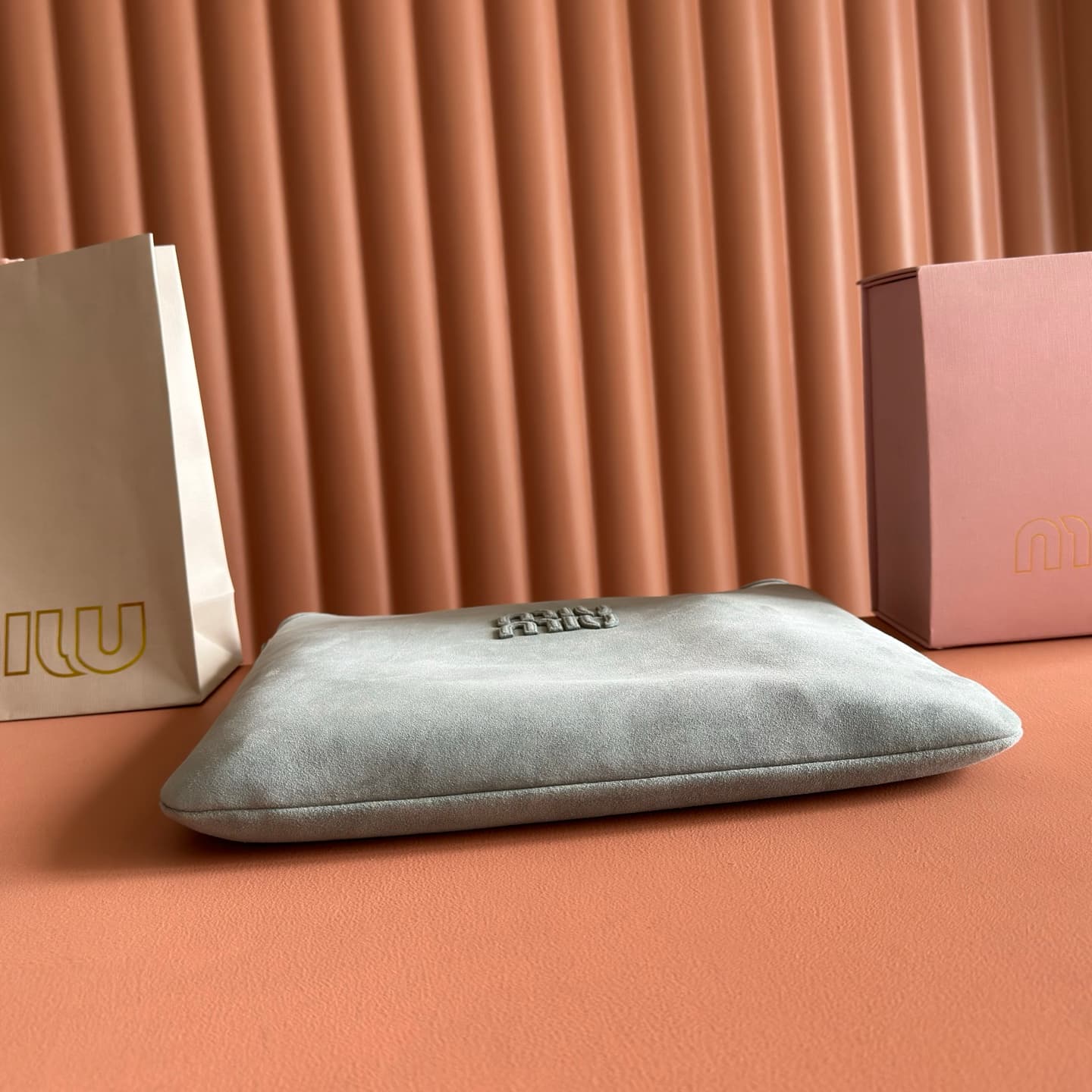 Miu Miu Ivy Powder Blue Suede Bag 5BG231 TOP