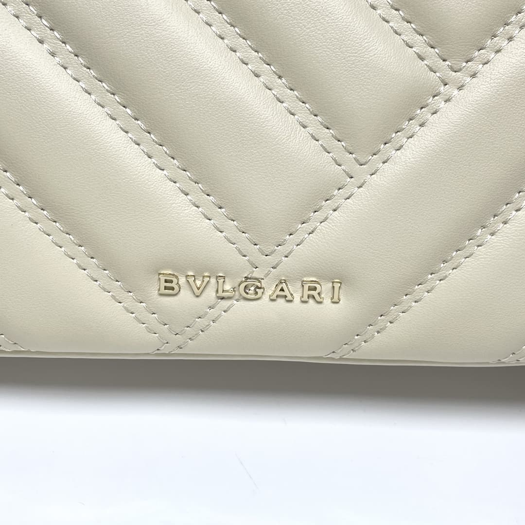 Bulgari Serpenti Cabochon Crossbody Bag in white leather high