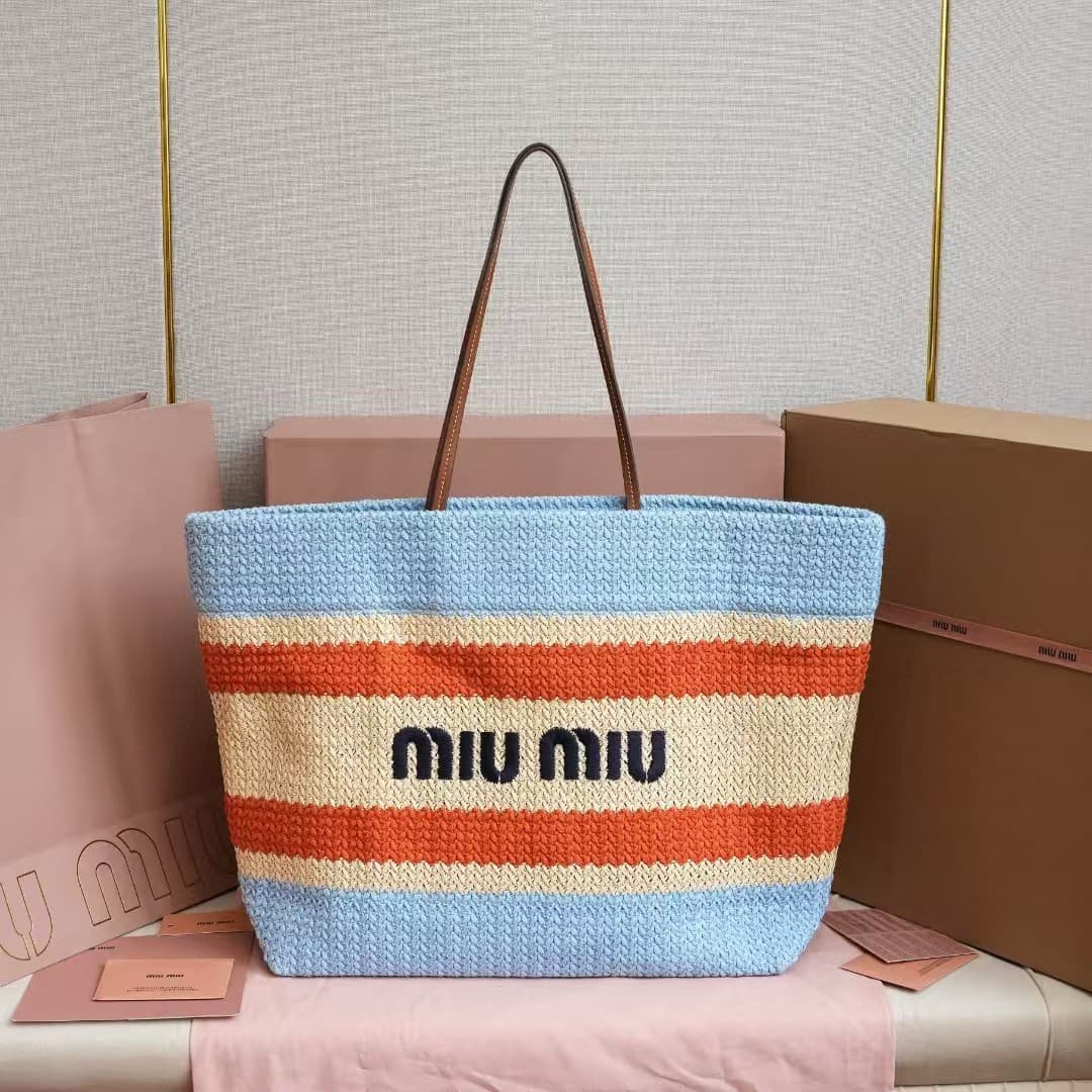 Miu Miu Woven fabric tote bag High