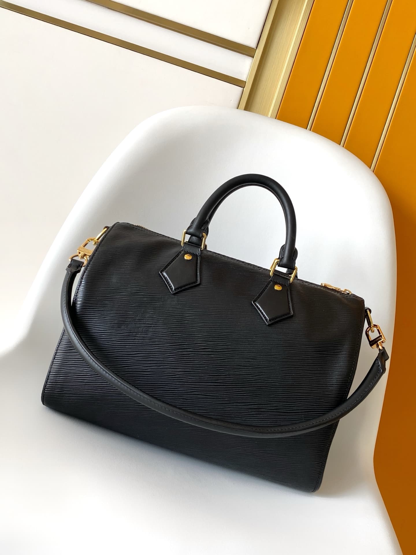 Louis Vuitton Speedy Soft 30 Black Calfskin leather M25671 High