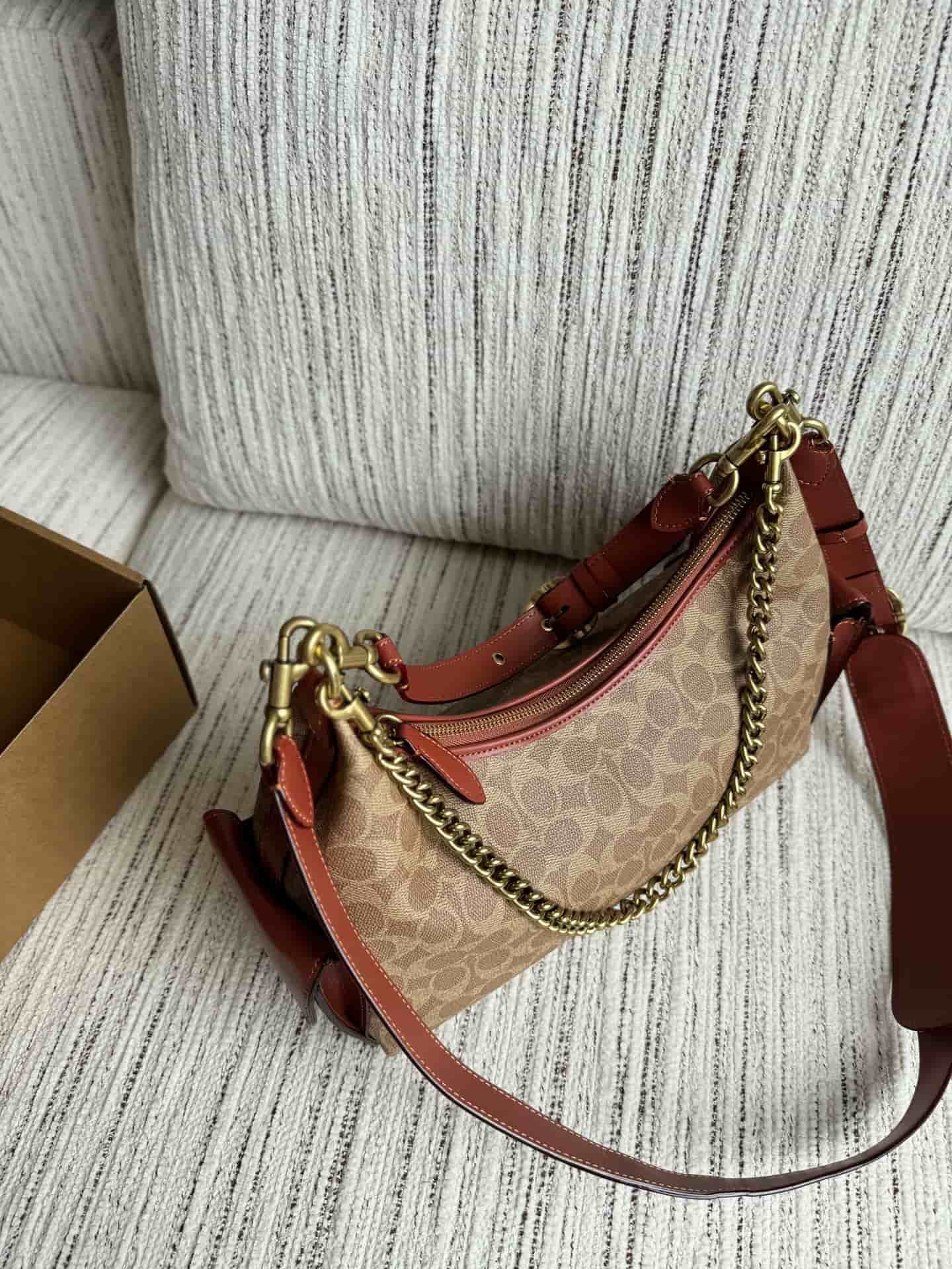 Coach Pocket Juliet Shoulder Bag 30 in Signature Canvas High