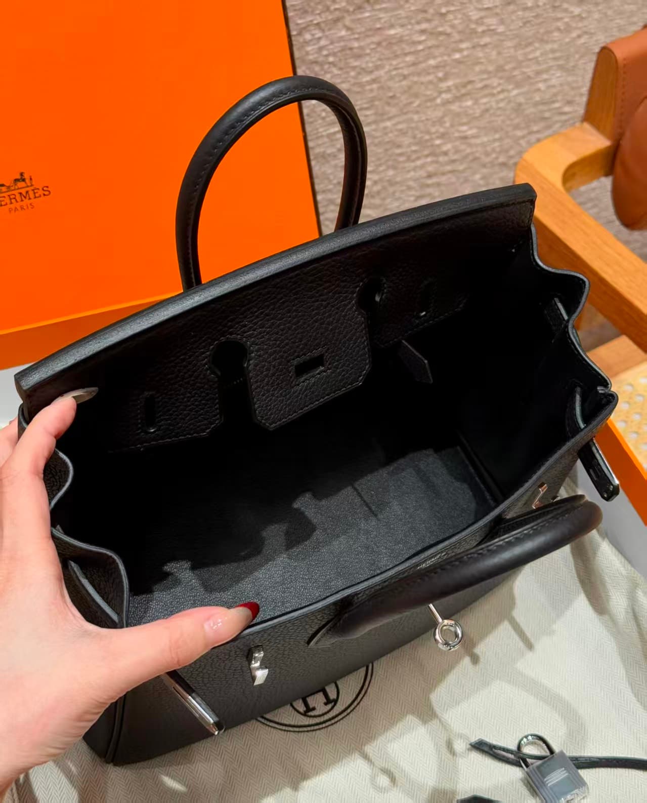 Hermes Birkin 25/30/35cm Bag Togo Leather With Veins Silver WAX High Customizing Style