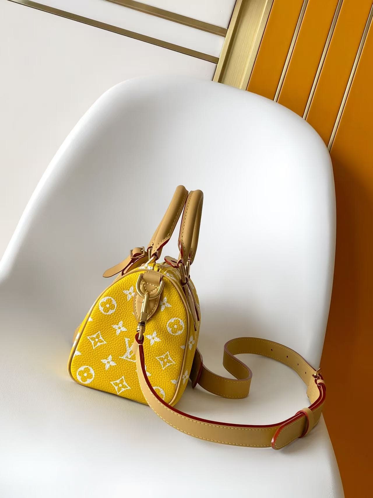 Louis Vuitton Speedy P9 Bandoulière 20 Yellow Calfskin leather M28186 High