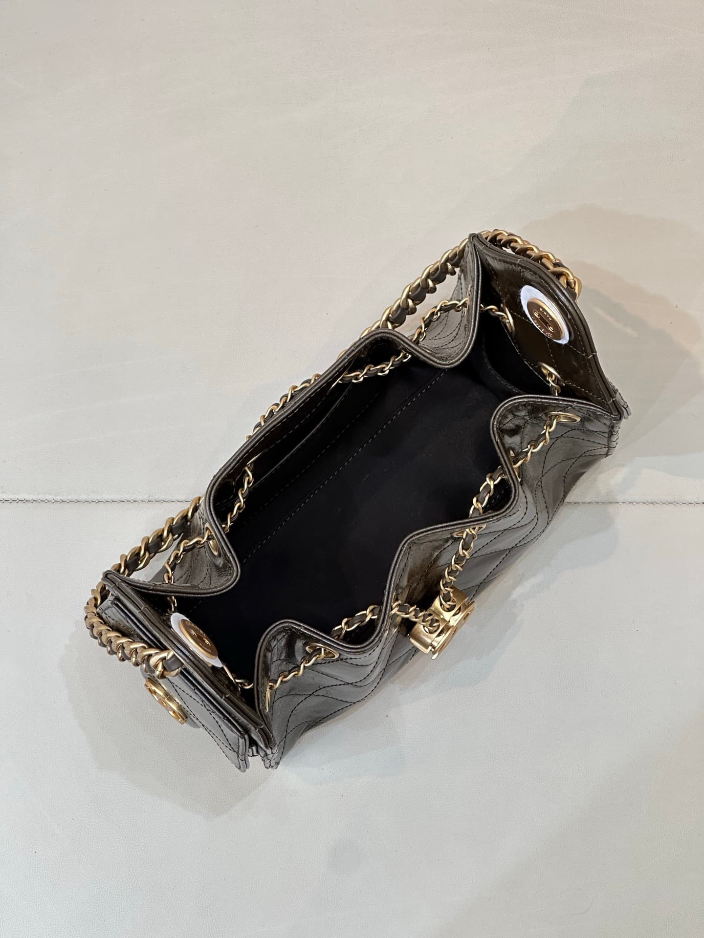 CHANEL 25 Mini Handbag AS5631 Shiny Calfskin & Gold-tone Metal Dark Brown TOP