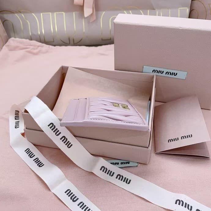 Miu Miu Matelassé nappa leather card holder High