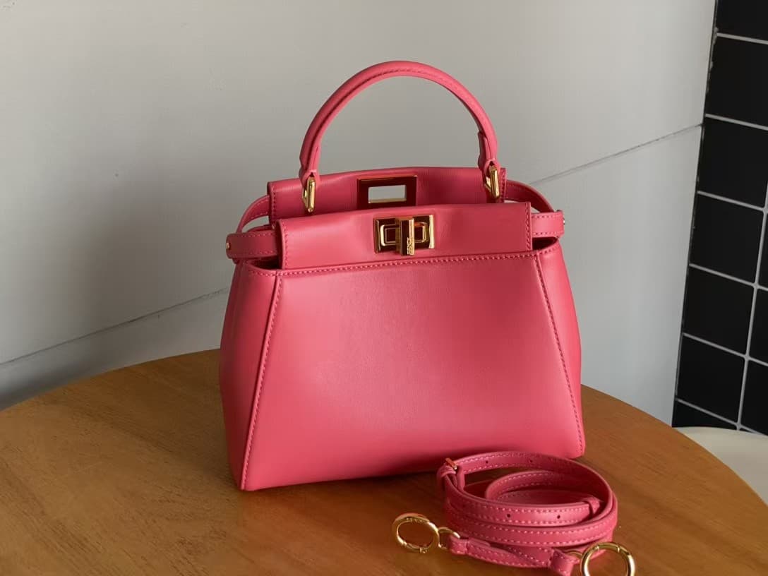 PEEKABOO ICONIC MINI leather bag Lambskin Rose Red High