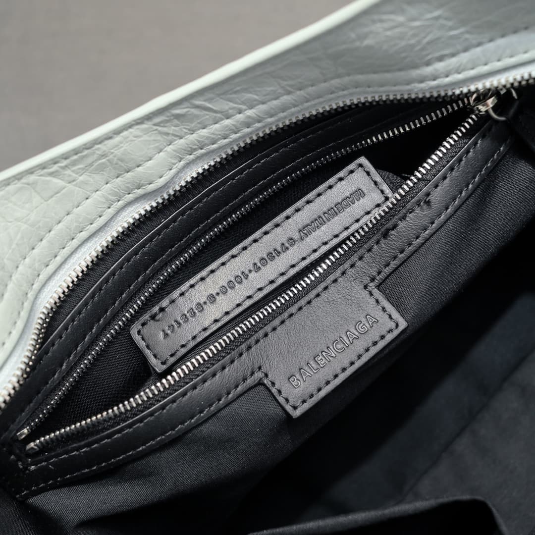 WOMEN'S LE CITY Medium Bag Silver Metal White High