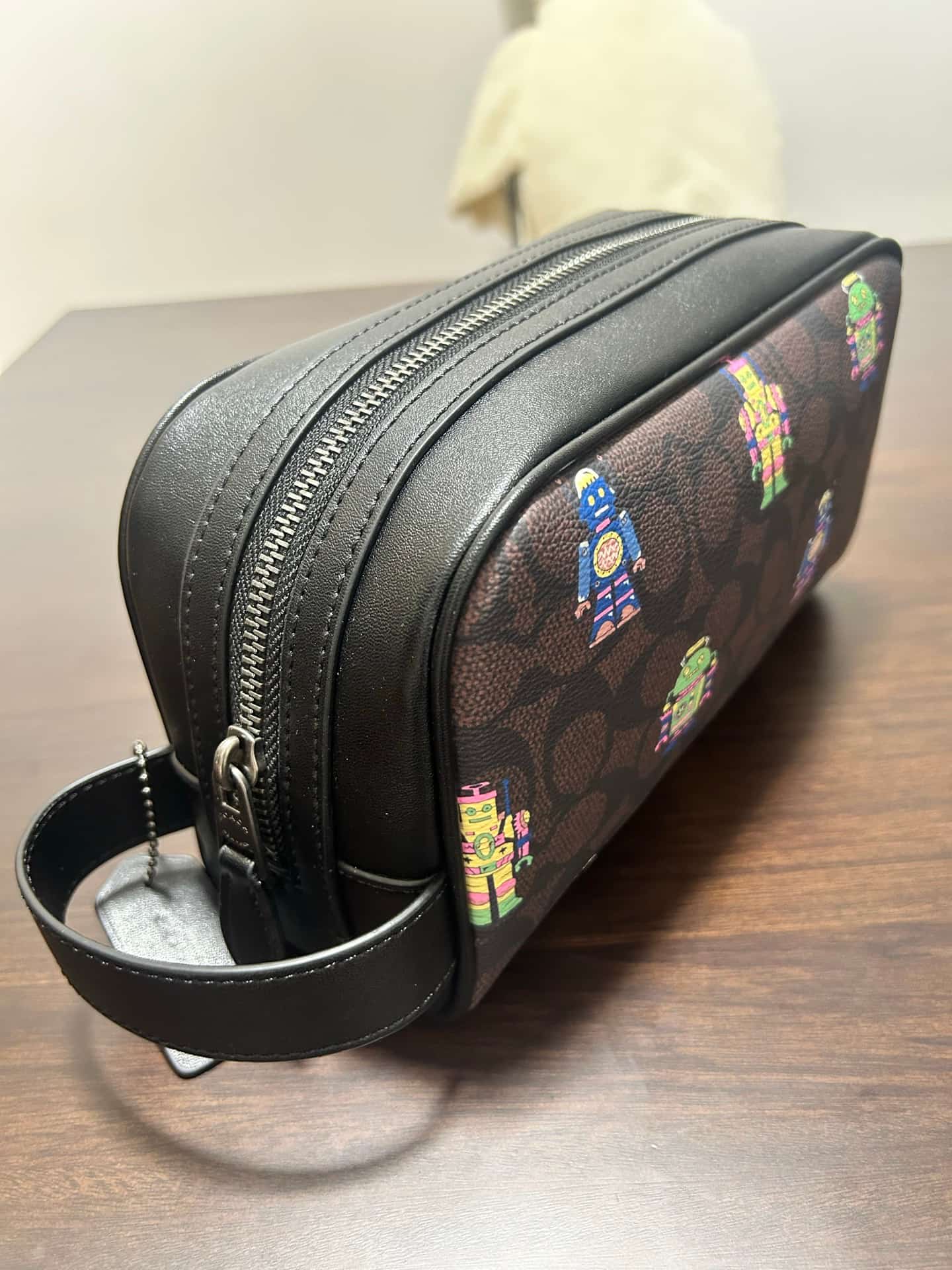 Coach Small Travel Kit in Signature Coated Canvas with Vibrant Robot Print High