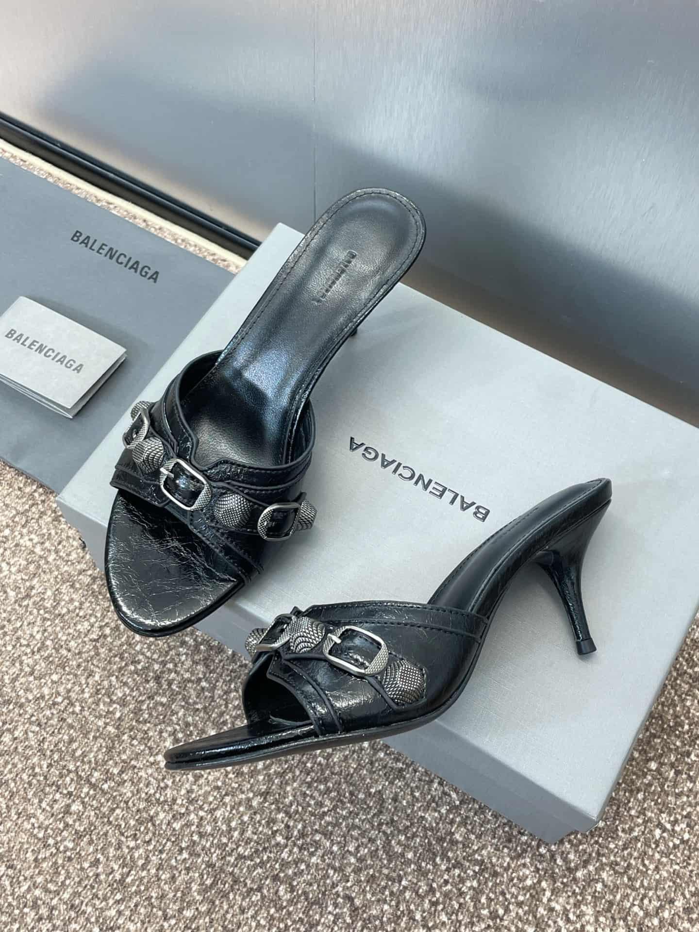 Balenciaga Cagole High Heel Mule Sandal Shoes Women