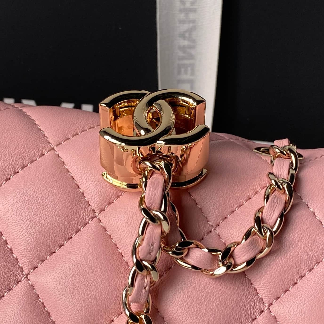 Chanel Mini Classic Flap Bag Lambskin & Gold-Tone Metal AS5758 Pink High
