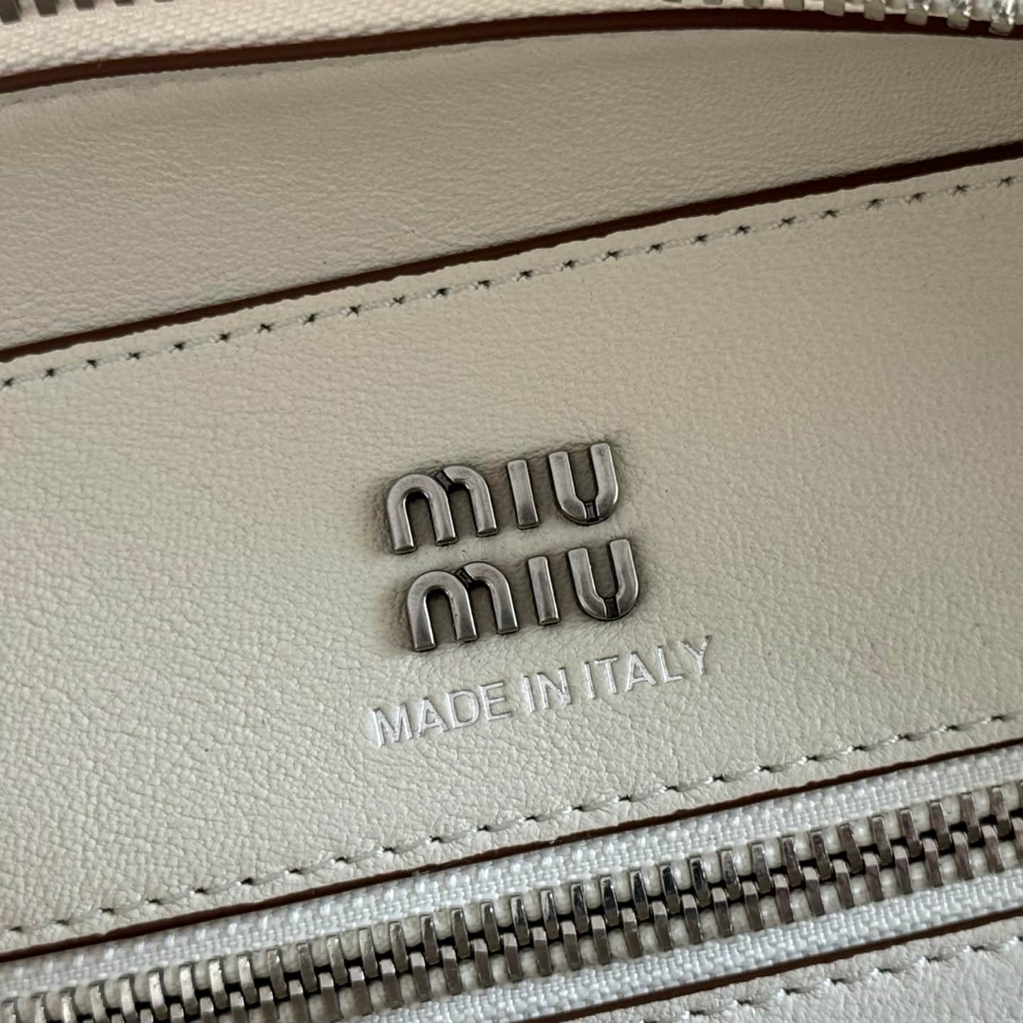 Miu Miu Vivant nappa leather bag Chalk White 5bb199 TOP