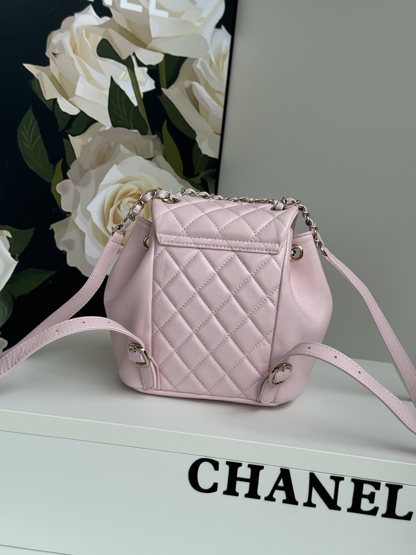 Chanel Small Quilted Duma Backpack Lambskin AS2908 Pink High