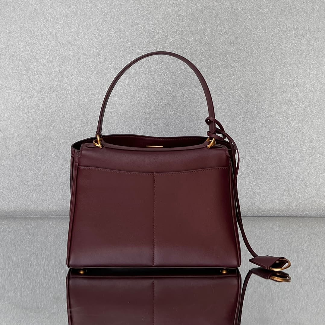 Balenciaga Rodeo Small Bag in Dark Burgundy Leather With Gold-Tone Metal TOP