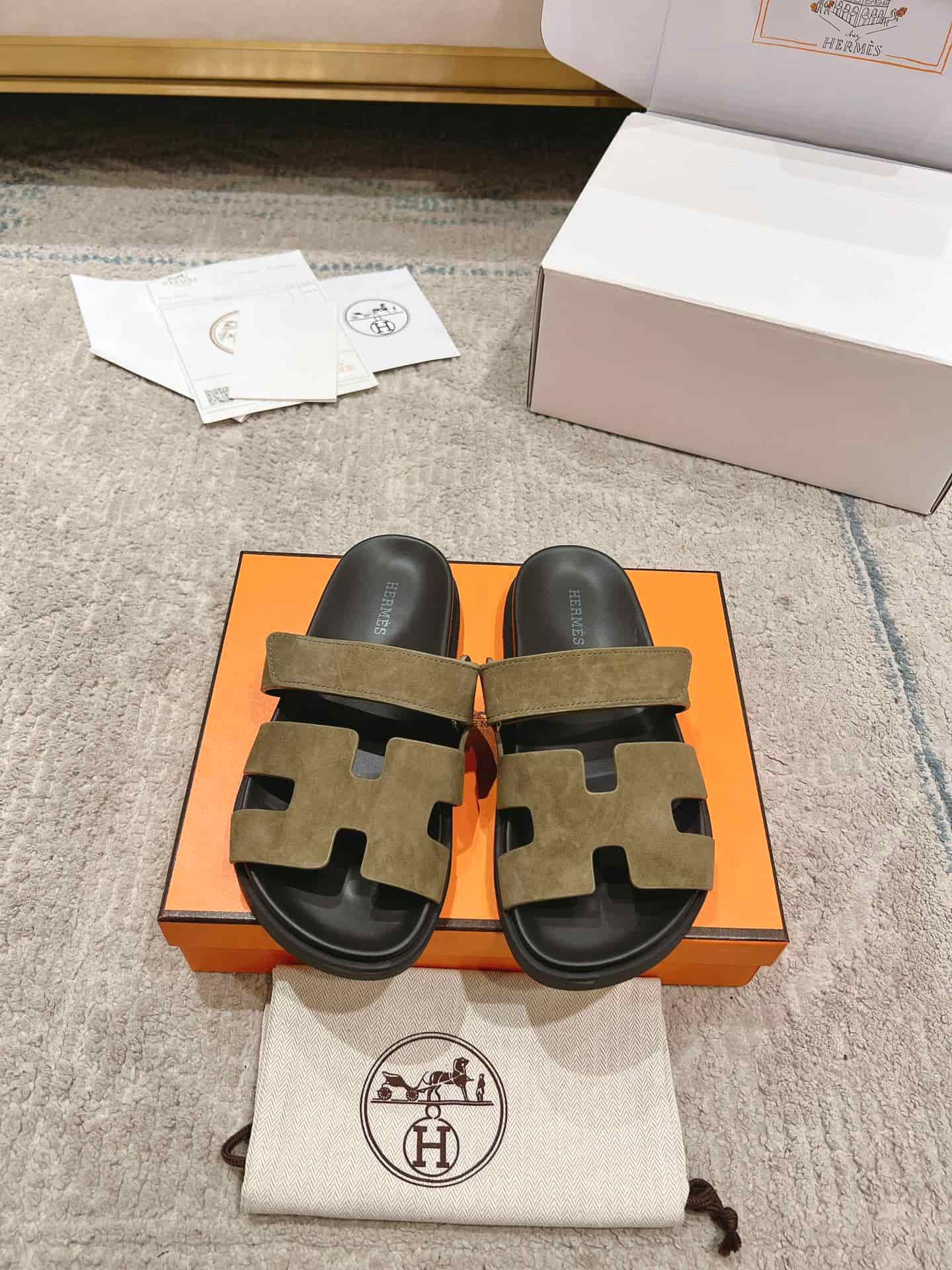 Hermès Chypre braided suede sandals Women Men