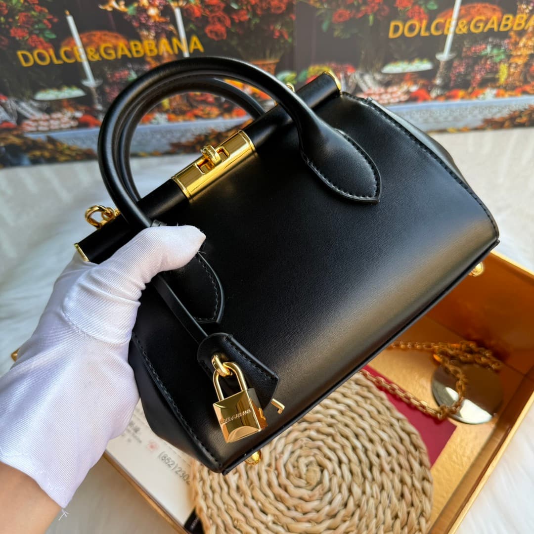 Dolce & Gabbana Mini Marlene Day leather tote bag black High