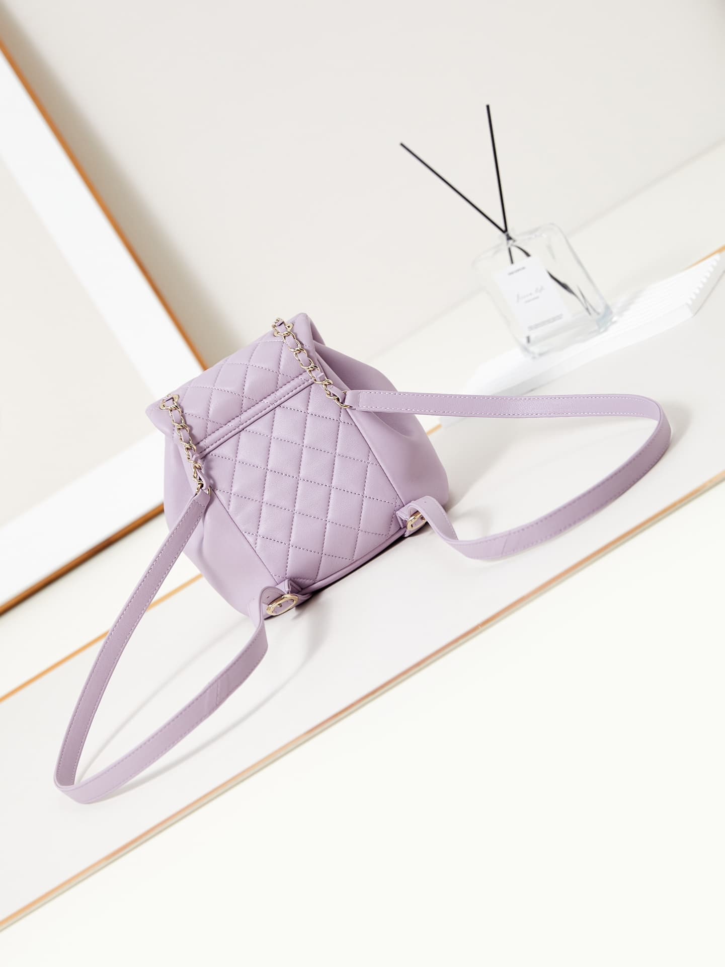 Chanel Small Quilted Duma Backpack Lambskin AS2908 Purple A