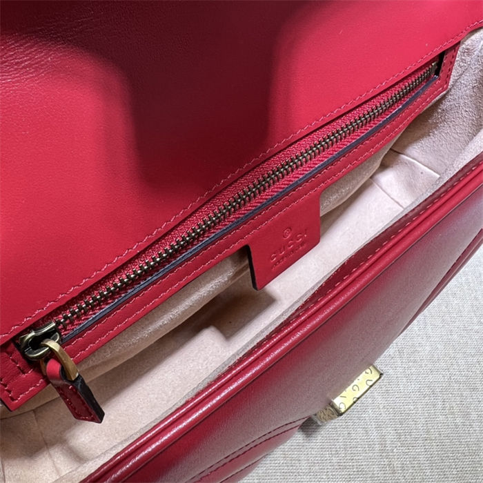 GG Marmont small matelassé shoulder bag 443497 red High