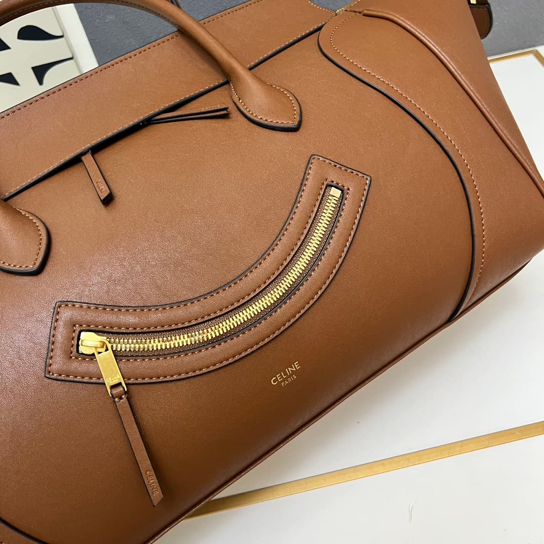 Celine BIG SMILE LUGGAGE IN Natural Supple Calfskin GOLDEN TAN High