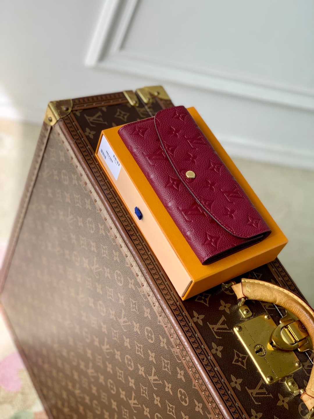 Louis Vuitton EMILIE WALLET Monogram Empreinte Grenat Red M62369 High