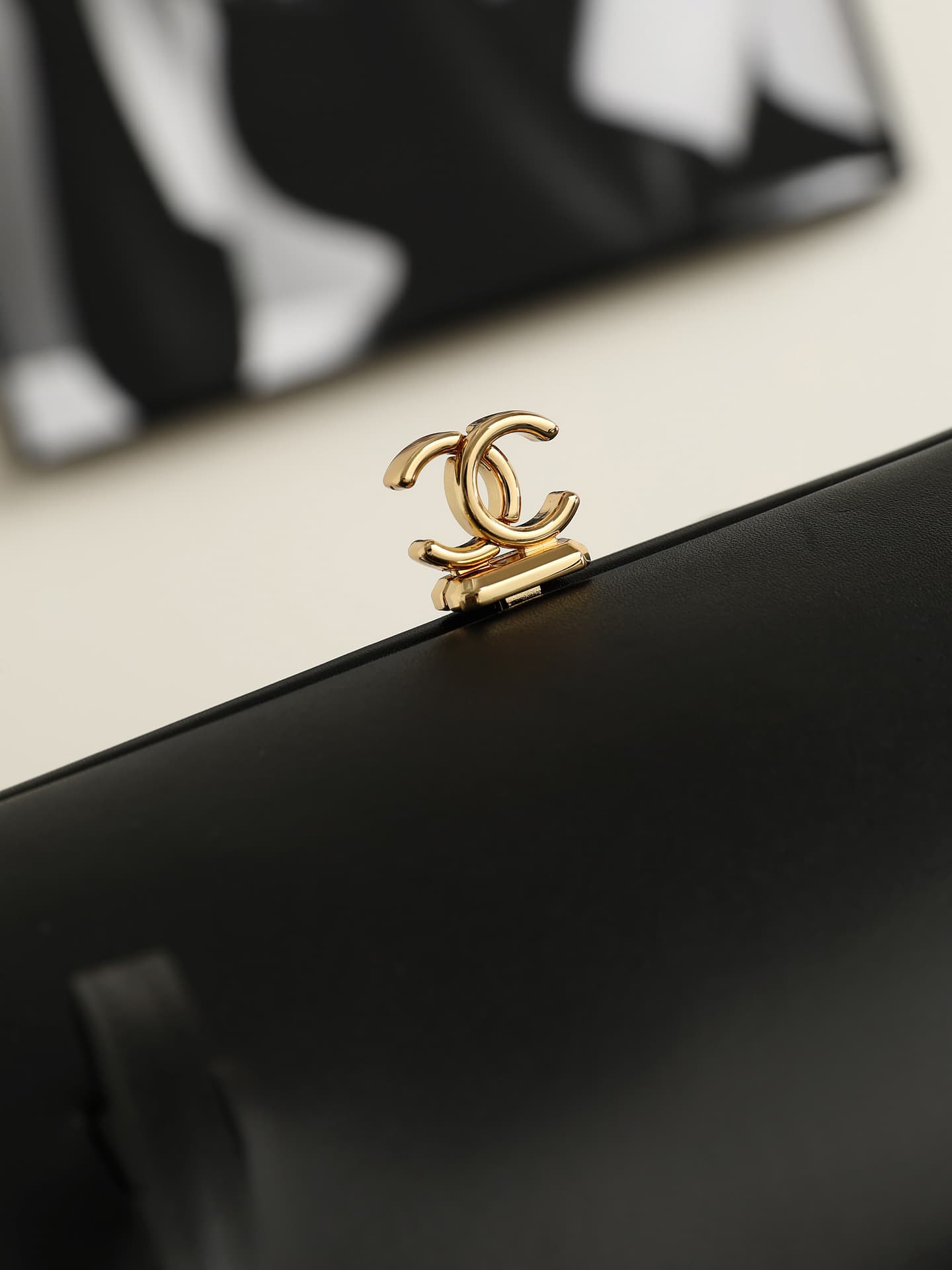 Chanel Shiny Calfskin Coco Bowling Bag & Gold-Tone Metal 6434 A