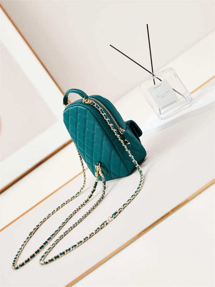 Chanel Mini Backpack Grained Calfskin Gold-Tone Metal AP3753 Olive A