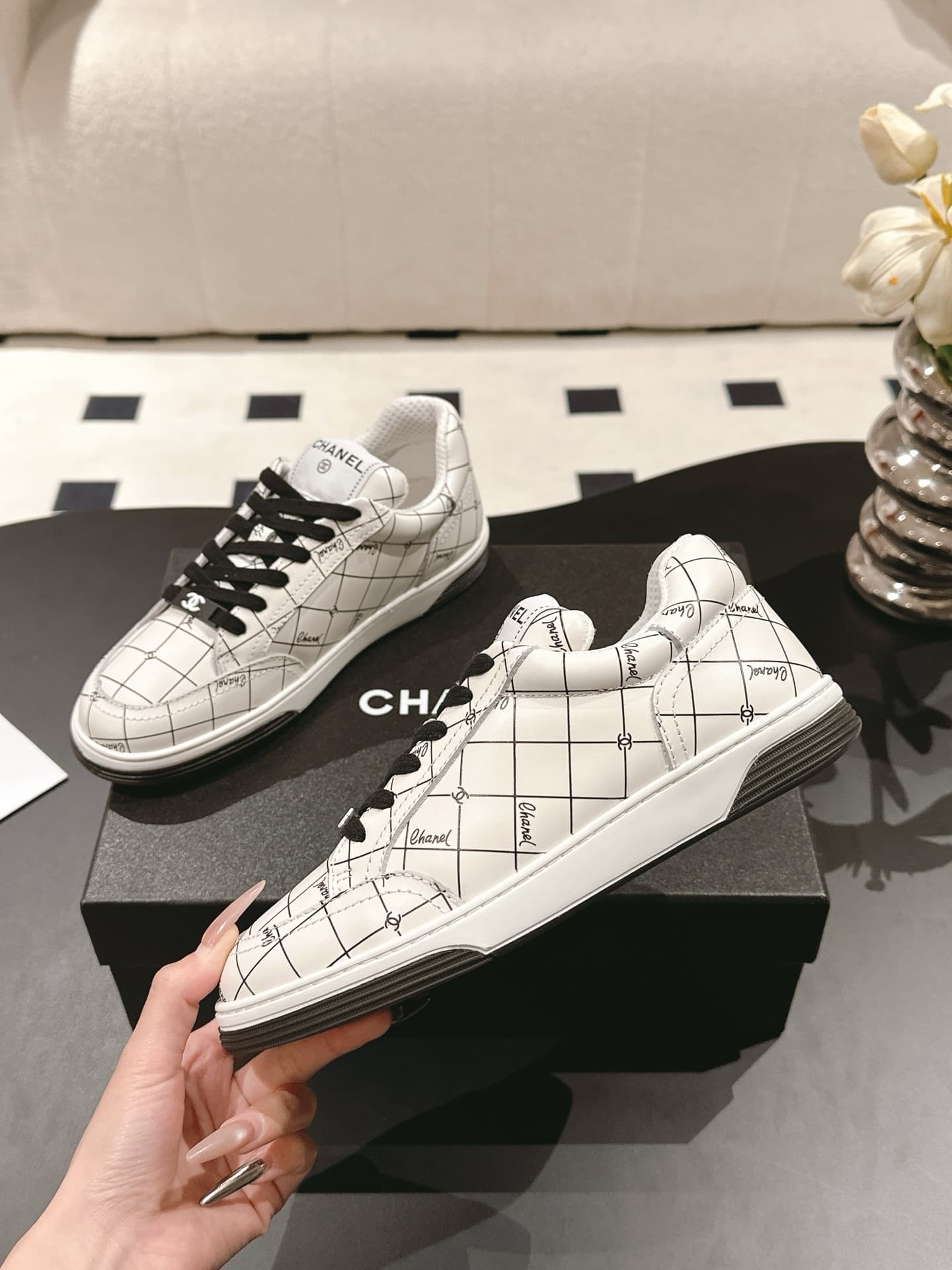 Chanel Leather Sneaker Shoes Women