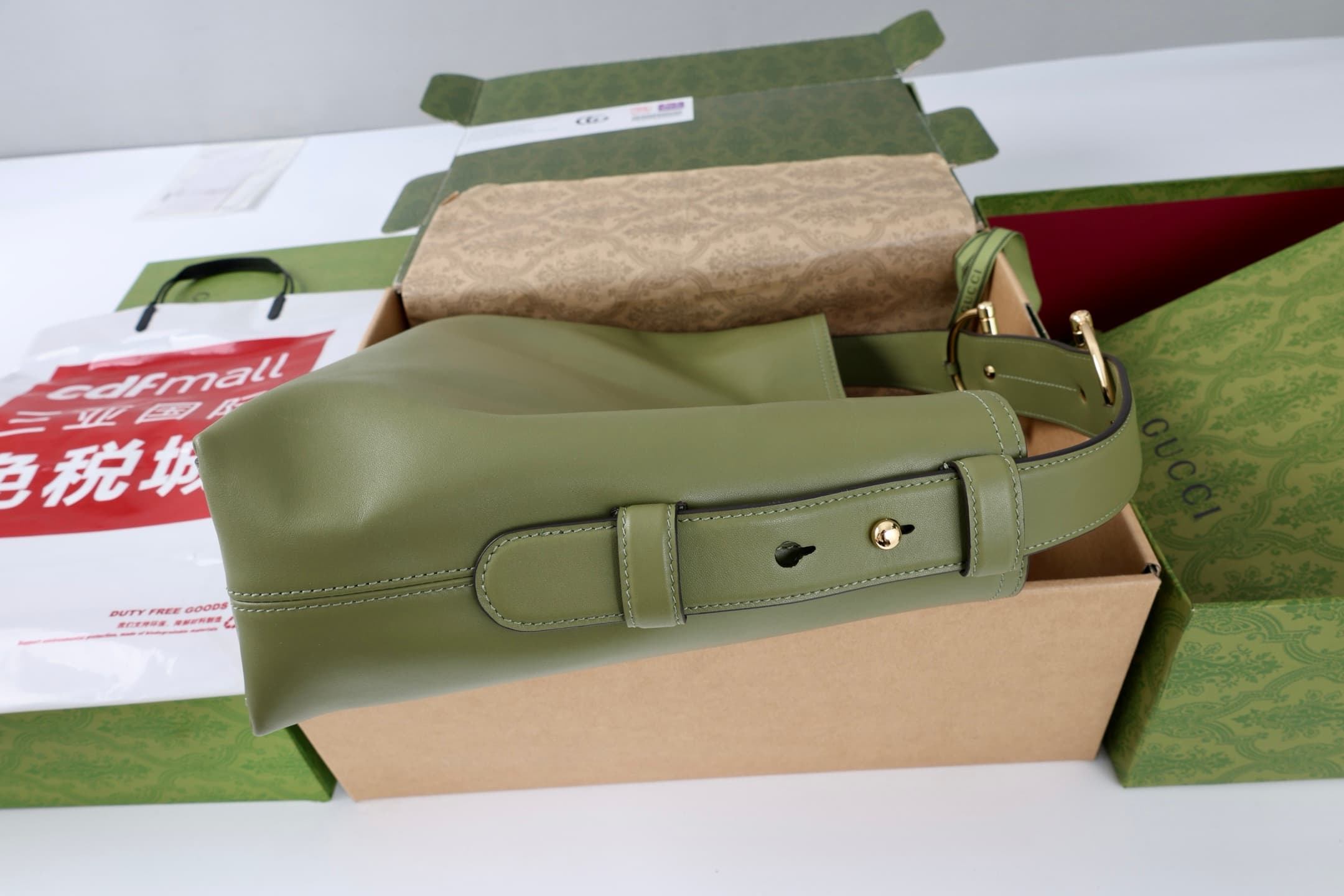 Gucci Beatrix medium tote bag Green soft smooth leather ‎850926 High